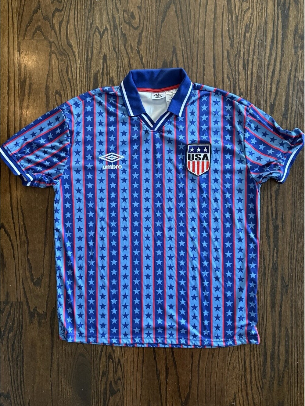 USA Soccer Jersey Mens Large Stars Stripes USMNT Style United States L Umbro